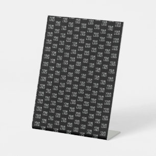 Signe De Table Votre logo d'entreprise   Motif demi-étape élégant