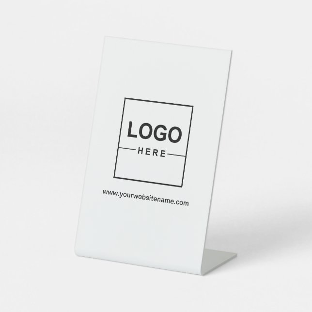 Signe De Table Votre logo professionnel blanc (Recto)