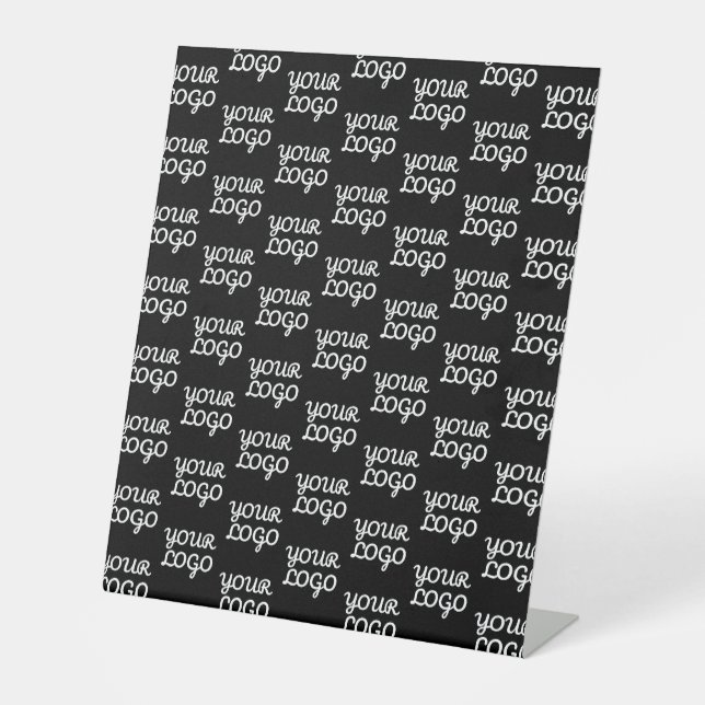 Signe De Table Votre logo | Simple répétition Motif de logo (Recto)