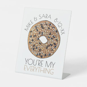 Signe De Table Vous êtes mon tout Bagel Mariage Fiançailles