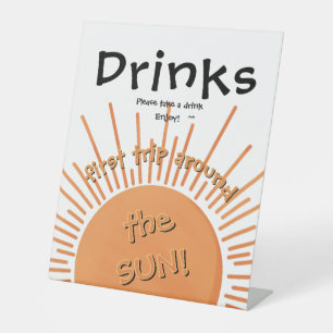 Signe De Table Voyage Autour Du Soleil 1Er Anniversaire Boissons