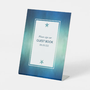 Signe De Table Watercolor Ocean Starfish Beach Wedding