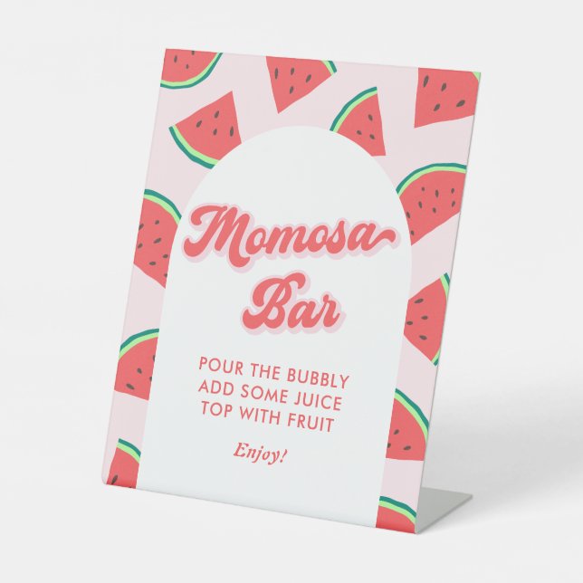 Signe De Table Watermelon Baby shower Momosa Bar (Recto)