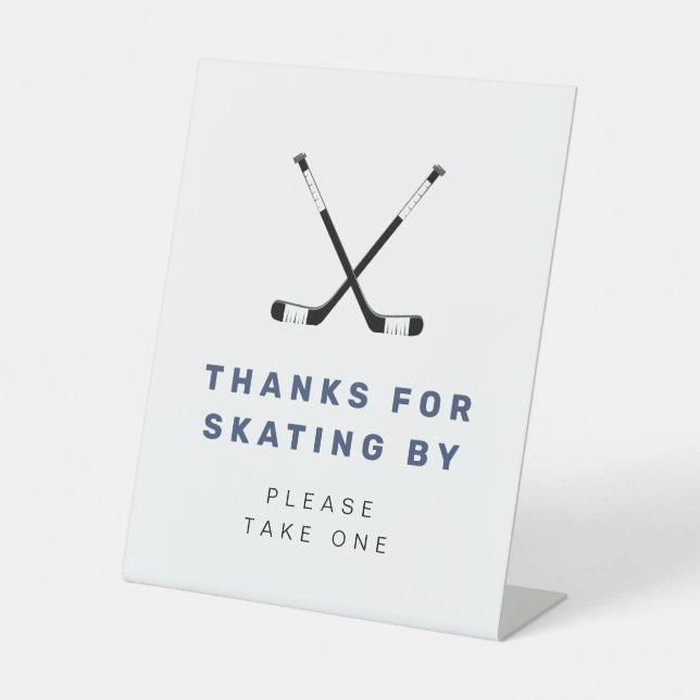 Signe De Table WAYNE Hockey Sport Thème Anniversaire Faveurs (Recto)