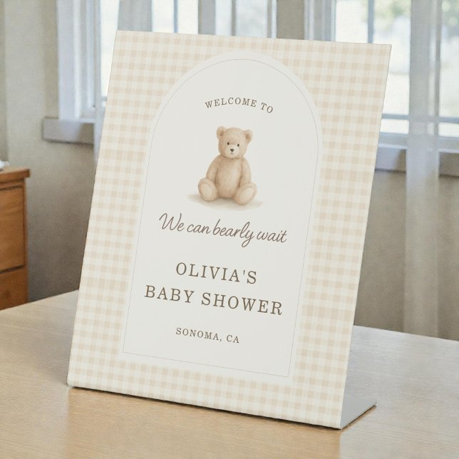 Signe De Table We Can Bearly Wait Baby Shower Welcome Sign (Créateur téléchargé)
