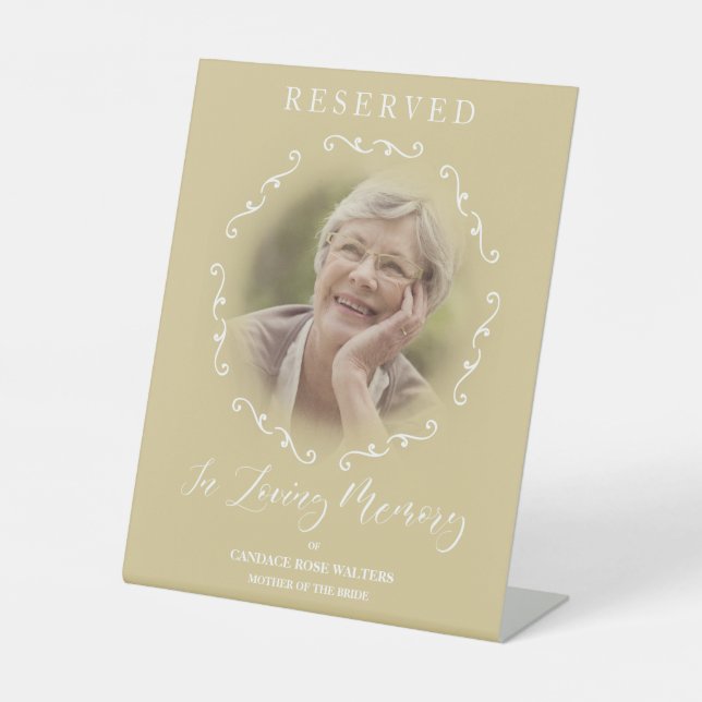 Signe De Table Wedding Ornamental Reserved Seat Tribute Loved One (Recto)