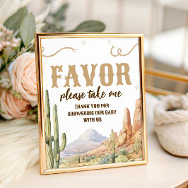 Signe De Table Western Baby Shower Favors Sign