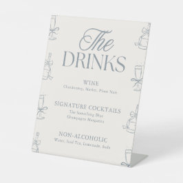 Signe De Table Whimsical Blue Bridal Shower Drink Bar Menu