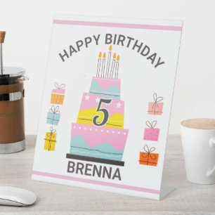 Signe De Table Whimsical Happy Birthday fête d'enfant
