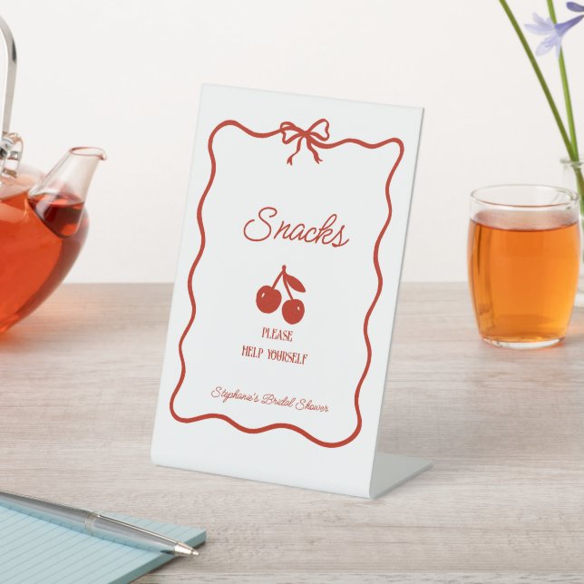Signe De Table Whimsy Red She's the Cherry on Top Bridal Shower (In SItu)