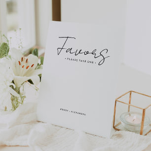 Signe De Table White Modern Script Wedding Faveurs