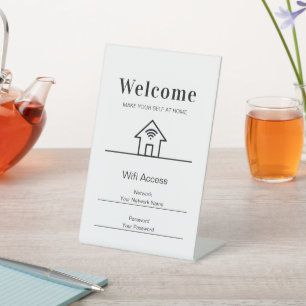 Signe De Table White Simple Welcome Home Wifi Metal