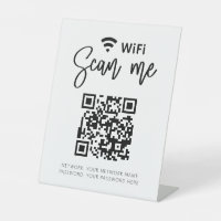 Wifi Mot de passe QR Code blanc minimaliste affair