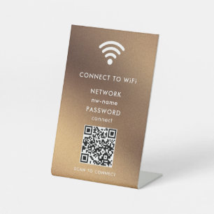 Signe De Table WiFi Network Scan QR Code pour connecter Internet