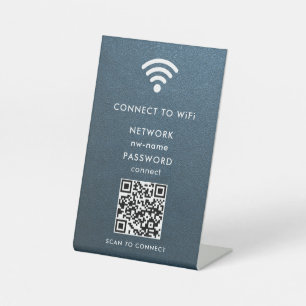 Signe De Table WiFi Network Scan QR Code pour connecter Internet