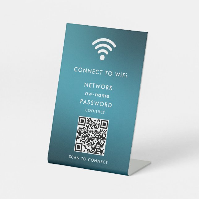 Signe De Table WiFi Network Scan QR Code pour connecter Internet (Recto)