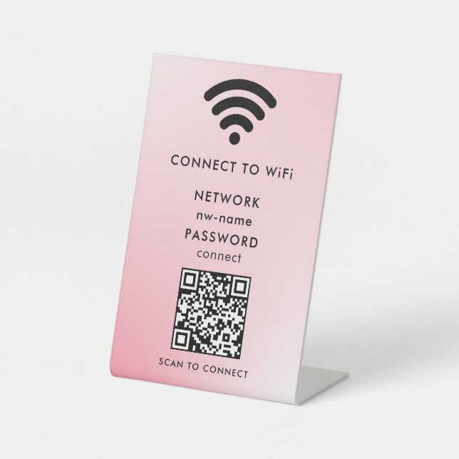 Signe De Table WiFi Network Scan QR Code pour connecter Internet (Recto)