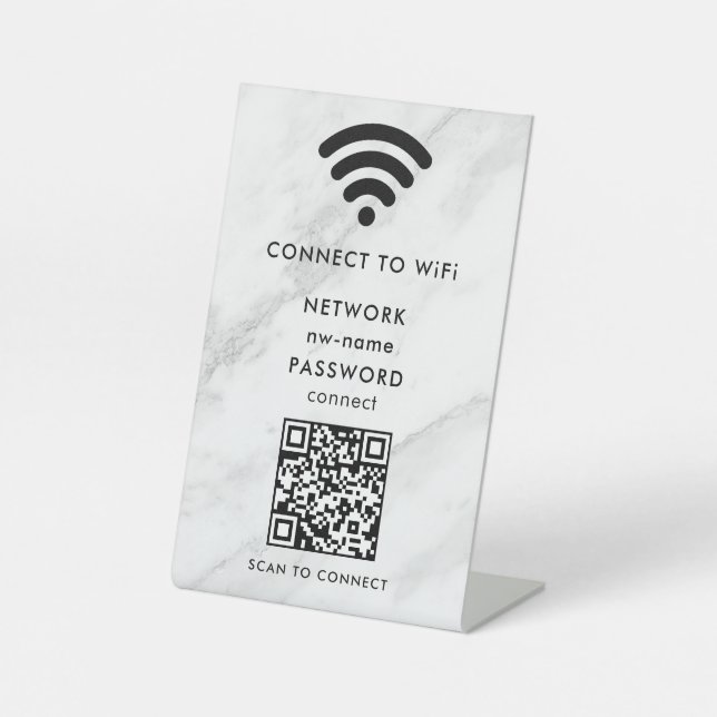 Signe De Table WiFi Network Scan QR Code pour connecter Internet (Recto)