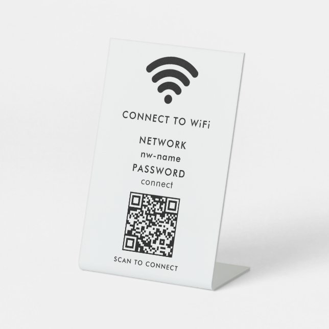 Signe De Table WiFi Network Scan QR Code pour connecter Internet (Recto)