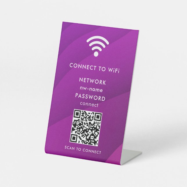 Signe De Table WiFi Network Scan QR Code pour connecter Internet (Recto)