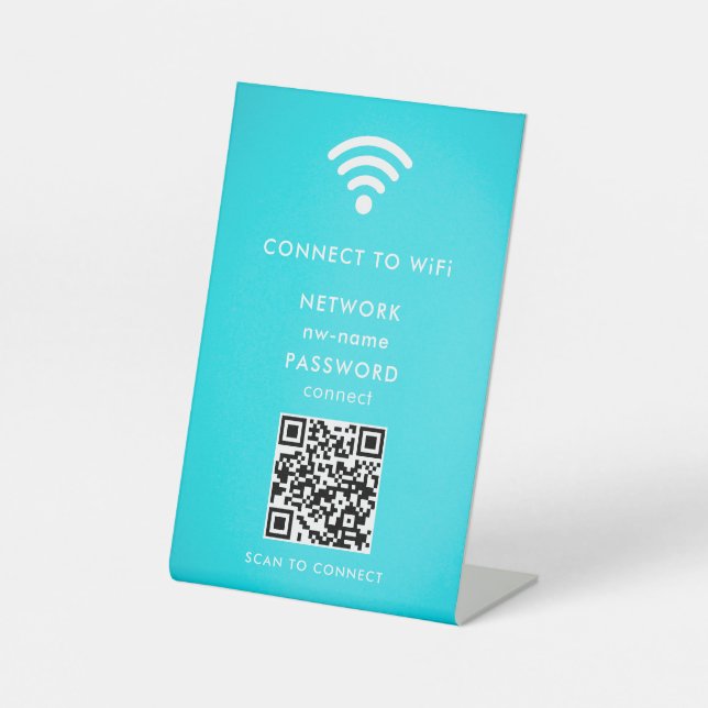 Signe De Table WiFi Network Scan QR Code pour connecter Internet (Recto)