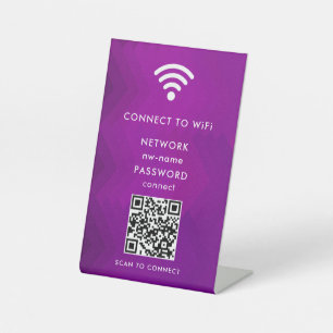 Signe De Table WiFi Network Scan QR Code pour connecter Internet