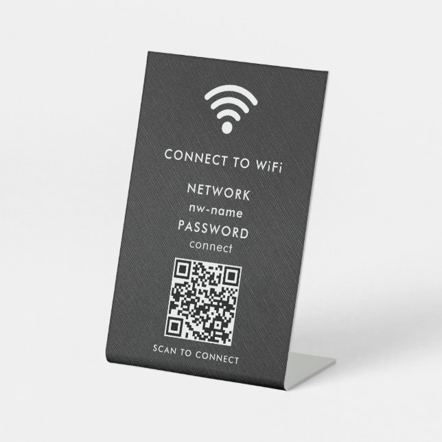 Signe De Table WiFi Network Scan QR Code pour connecter Internet (Recto)