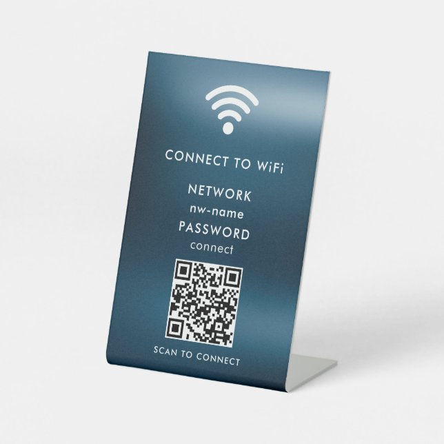 Signe De Table WiFi Network Scan QR Code pour connecter Internet (Recto)