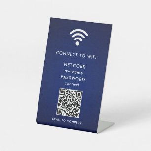 Signe De Table WiFi Network Scan QR Code pour connecter Internet