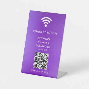 Signe De Table WiFi Network Scan QR Code pour connecter Internet