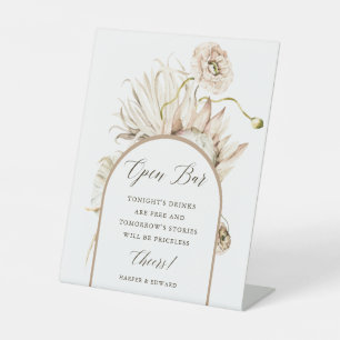 Signe De Table Wild Boho Protea Pampas Grass Mariage Open Bar