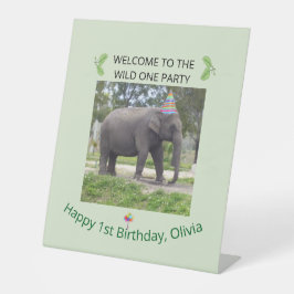 Signe De Table Wild One Elephant Party Welcome Sign