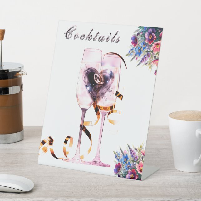 Signe De Table Wildflower Botanical Cocktails Wedding Tabletop (In SItu)