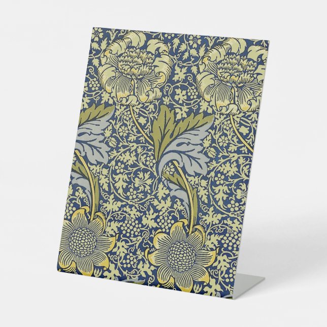 Signe De Table William Morris Kennet Fond d'écran Floral Bleu (Recto)