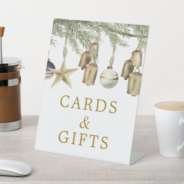 Signe De Table Winter Christmas Shower Cards & Gifts Sign (In SItu)