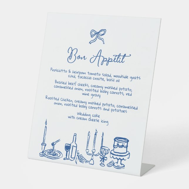 Signe De Table WONDERLAND Menu Mariage modifiable dessiné à la ma (Recto)