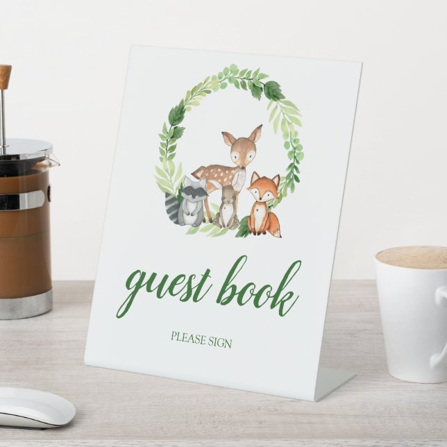 Signe De Table Woodland Animaux Douche Livre d'invité (In SItu)