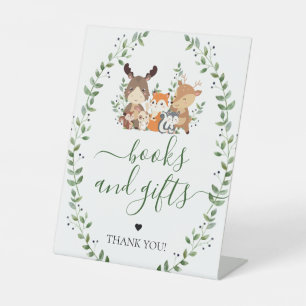 Signe De Table Woodland Green Animaux Livres & Cadeaux Baby showe