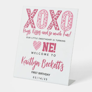 Signe De Table XOXO Hugs & Kisses Saint Valentin 1er anniversaire