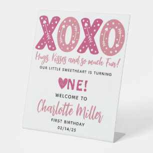 Signe De Table XOXO Hugs & Kisses Saint Valentin 1er anniversaire