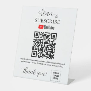 Signe De Table YouTube Abonnez-vous au code QR Signal numérique