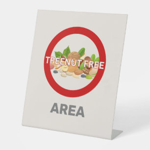 Signe De Table Zone sans arbres Alerte d'allergie alimentaire Cus