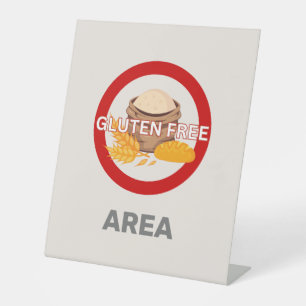 Signe De Table Zone sans gluten Aliments Customisés Alerte d'alle