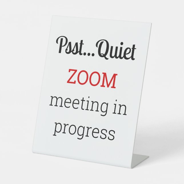 Signe De Table Zoom Meeting In Progress (Recto)