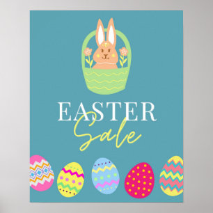 Signe de vente de Pâques, Poster d'oeufs de Pâques