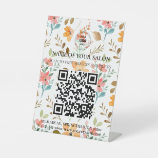 SIGNE DES SERVICES DE SALON DU Code QR Floral Whim