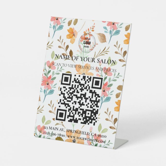 SIGNE DES SERVICES DE SALON DU Code QR Floral Whim (Recto)