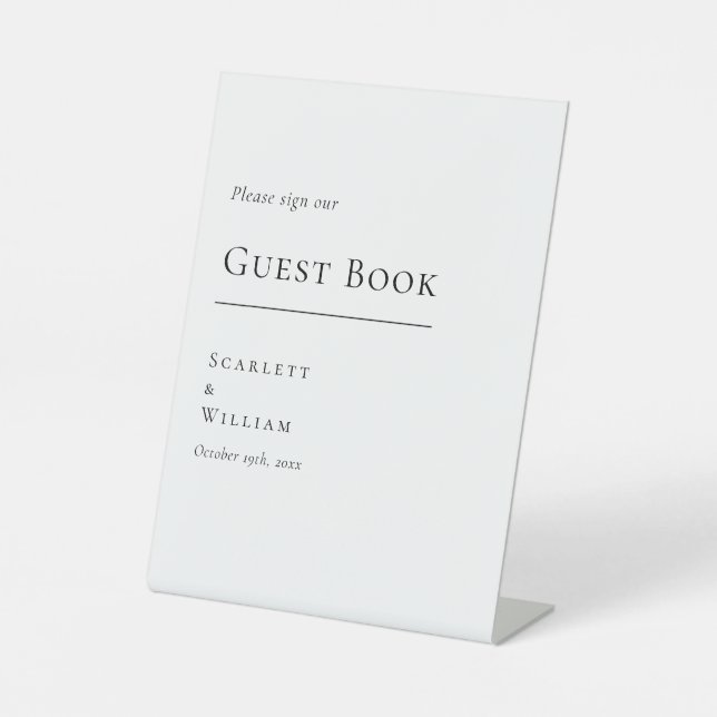Signe du livre d'hôtes Mariage moderne simple (Recto)