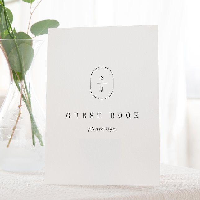 SIGNE DU LIVRE D'INVITATION SHYLAH Simple Monogram (SHYLAH Simple Monogram Wedding Guest Book Sign)