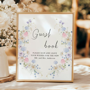 Signe du livre d'or du Fleur sauvage rose pourpre 